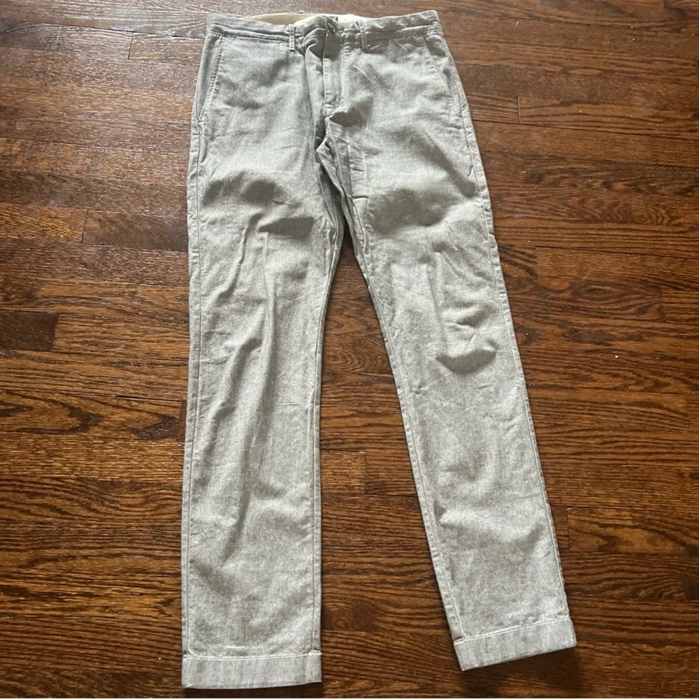 Men J.Crew Thompson Tapered Chino Pants Bottoms Heathered Stretch W30 L32 Grey